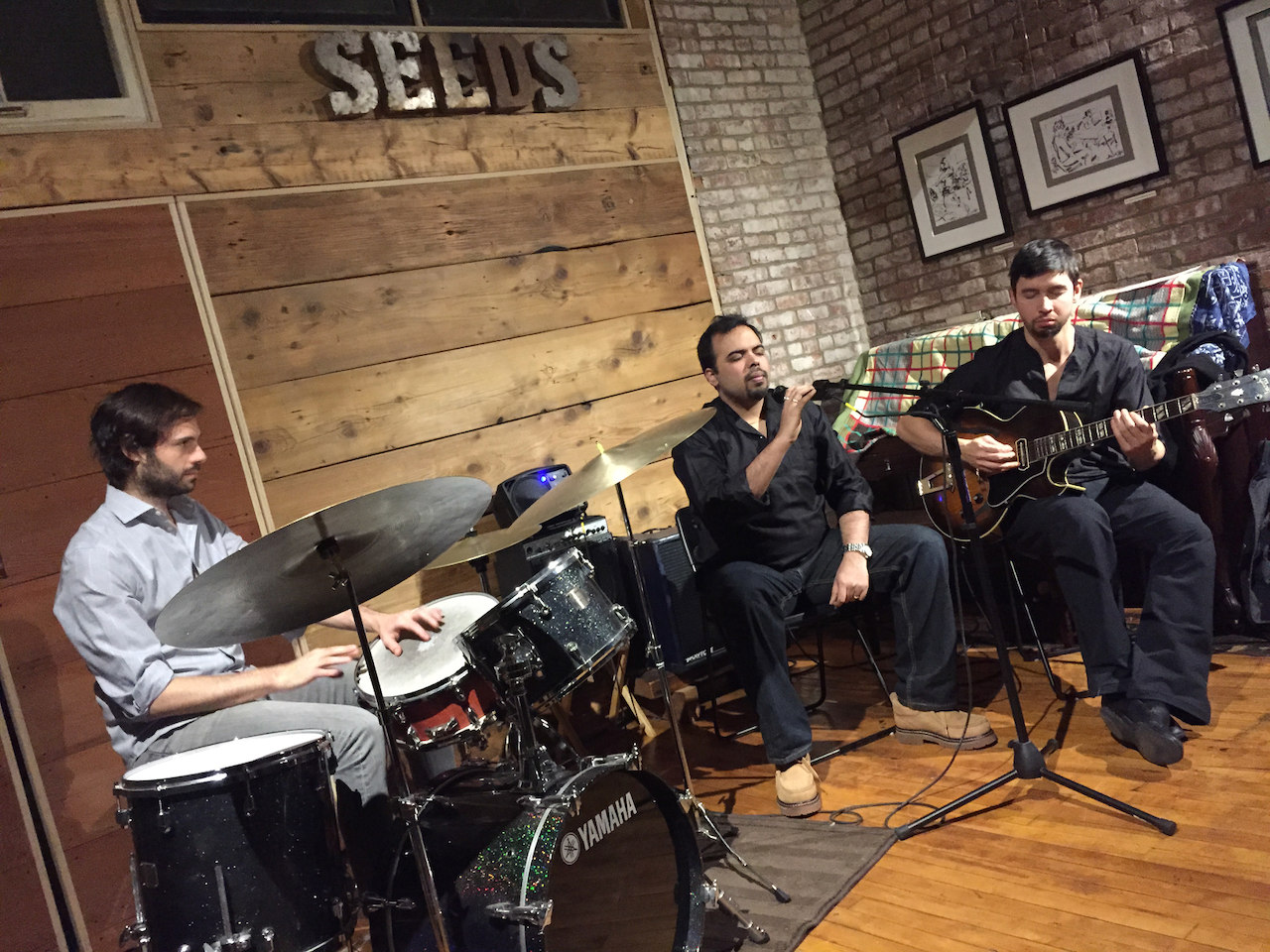 Dan Weiss, Samarth Nagarkar, Miles Okazaki at Seeds, October 2014